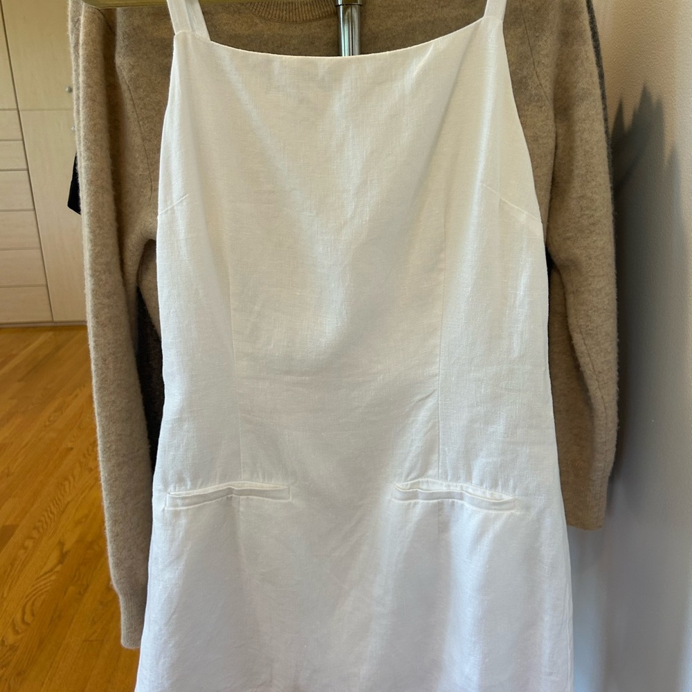 Reformation White Linen Mini Dress